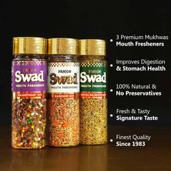 Panjon Swad Rajasthani, Kashmiri, Rajbhog Mix 450gm, (150gm *3 Bottles) | Digestive Mouth Freshener