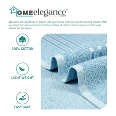 Home Elegance 100% Cotton Comfort Living Bath Towel 400 Gsm (Cool Blue)- Pack Of 1