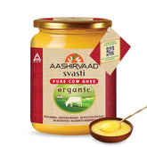 Pure Organic Svasti Desi Cow Ghee By Aashirvaad | Naturally & Healthy Protein Fiber Desi Ghee Perfect For Hair | (500ml) 33.8 Ounce | Jar Pack