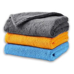 Max Microfiber Cloth 550 Gsm | Softest & Safest Ever Edgeless Coral Fleece Microfiber Cloth Towel For Car Cleaning, Drying, Buffing & Polishing - Pack Of 3