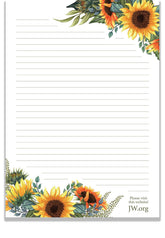 Letter Writing A4 Pad Stationery Paper Lined Gift Notepad Writing (Big Sunflowers) 50 Sheets