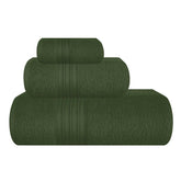 Boutiquo 100% Cotton Bath, Hand & Face Towel 900 Gsm | Eco-Friendly Towels For Men & Women, Ultra Soft & Highly Absorbent - Olive Green (Pack Of 3)