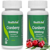 Healthaid Cranberry Extract Can Potentially Relieve The Risk Of Heart Disease & Support Smooth Urological Functioning | 60 Tablets 100gm 0.2lbs Each Pack Of 2