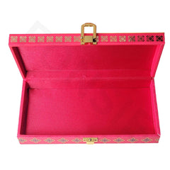 Fancy Shagun Cash Box Or Gaddi Box For Gifting Money On Wedding, New Born Baby, Ring Ceremony Pattern1pc, Material - Wood, Colour - Red