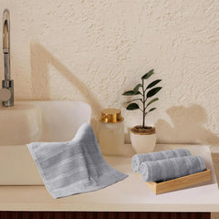 Mytrident Quick Dry 100% Cotton Face Towel 450 Gsm (Charcoal Grey) - 3 Pcs