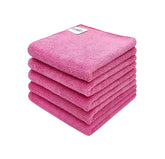 Softspun Microfiber Cleaning Cloths Towel 300 Gsm | Thick Lint & Streak-Free Multipurpose Cloths Automotive Microfibre Towels For Car, Bike Cleaning Polishing Washing Pack Of 5 (Pink)