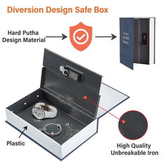 Label Book Locker Dictionary Stainless Steel Hidden Safe Jewellery Box, Cash Locker For Home & Office (18 X 12 X 5.5 Cm) Colour - Multicolour, Lock Type - Combination