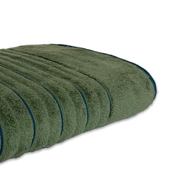 Spaces 100% Cotton Bath Towel 600 Gsm | High Loft Ribbed Texture High Absorbency Cotton Bath Towels (Dark Green)