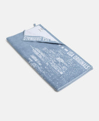 Jockey T124 Men'S Cotton Rich Terry Ultrasoft & Durable Printed Bath Towel 590 Gsm (Dusty Blue)