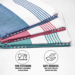 Yatta 100% Cotton Bath Towels 400 Gsm | Quick-Dry High Absorbency Travel Towels For Men & Women (Pack Of 3)- Multicolor
