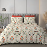 1 Double Bedsheet For King Size With 2 Large Size Pillow Covers - 108 X 108 Inches, Beige | Light Weight, Suitable For All Seasons & Easy To Wash