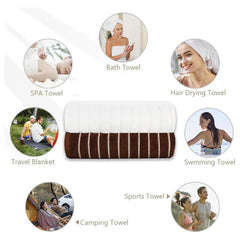 Casa Copenhagen Designed In Denmark Estatic Super Soft 2 Pieces 100% Cotton Large Bath Towel 525 Gsm - Toffee & White