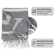 Indihaus Premium Large Cotton Bath Towels 380 Gsm | Soft, Absorbent & Comfortable Large Size Bath Towels (Slate Grey)