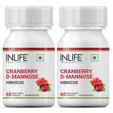 Inlife Cranberry Capsules For Urinary Tract, D - Mannose Hibiscus Extract, Health Supplement For Uti | For Unisex 60 Vegetarian Capsules 100gm 0.2lbs Each Pack Of 2