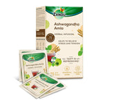 Zandu Ashwagandha Amla Herbal Infusion Tea - 25 Tea Bags | Enriched With 6 Ayurvedic Ingredients - Relieves Stress & Tension | Enhances Immunity - Caffeine Free, Non GMO