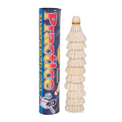 SVR Premium Feather Practice Badminton Shuttlecock , Used In High- Level Tournaments And Competitions | White , Pack Of 10