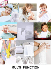 Mom Care Cotton Hand Towel 1800 Gsm | Soft Reusable Napkins Good Water Absorbency Soft & Fluffy Cotton Towel (White) - 12 Pcs