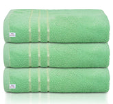 Kuber Industries Premium Bath Towel 1500 Gsm | Super Soft, Fluffy & Absorbent Cotton Bath Towel Perfect For Daily Use (Green) - Pack Of 3