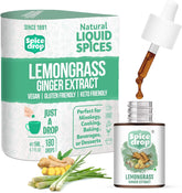 Spice Drop Lemongrass Ginger Extract Tea - 180 Cups, 5ml, 0.1 Fl.Oz. | Contains Lemongrass & Ginger - Chai Masala Drops | No Preservatives, Gluten Friendly, Keto Friendly, Non-GMO