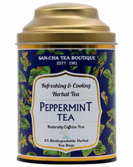San-Cha Peppermint Herbal Tea - 25 Biodegradable Herbal Tea Bags | Refreshing & Cooling Herbal Tea - Caffeine Free, Environment Friendly