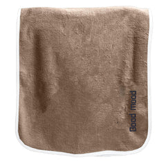 Housse Premium Soft Microfiber Embroidery Bath Towel 350 Gsm | Soft Absorbent Quick-Drying Sweat Towel (Good Mood - Brown)