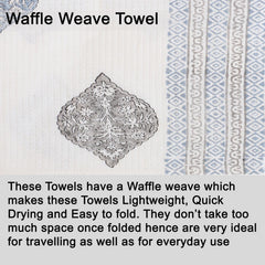 Urbano Homz 100% Cotton Large Size Waffle Weave Bath Towel 200 Gsm | Lightweight & Quick Dry Waffle Weave Ethnic Soft Towels (Grey)