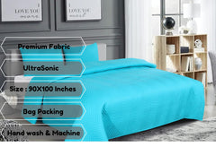 Solid Bedsheet For Double Bed With 2 Pillow Covers | Size - 90 X 100 Inches, Aqua | Light Weight, Suitable For All Seasons & Easy To Wash