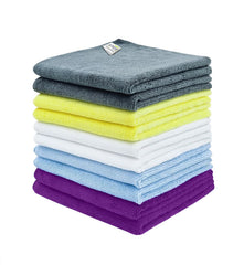 Softspun Microfiber Cloth 340 Gsm | Thick Lint & Streak-Free Multipurpose Cloths Automotive Microfibre Towels (10 Pcs) | Multicolor