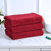 Black Gold The Finer Touch Premium Microfiber Bath Towel 1200 Gsm | Ultra Soft & Absorbent Quick Dry Towel Lightweight Microfiber Bath Towel (Maroon) - Pack Of 3