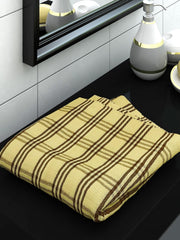 Athom Living Premium Cotton Light Weight Quick-Dry High Absorbent Cotton Bath Towel 250 Gsm, (Yellow Stripes)