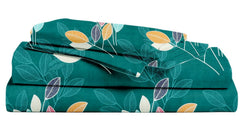 Premium Cotton Double Bedsheets With 2 King Size Pillow Covers - 72 X 78 Inches, Dark Green | All Around Elastic Fitted Double Bedsheet