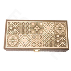 Fancy Shagun Cash Box Or Gaddi Box For Gifting Money On Wedding, New Born Baby, Ring Ceremony Pattern1pc, Material - Wood, Colour - Mahendi