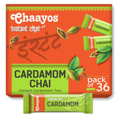 Chaayos Instant Premix Cardamom Chai - 36 Sachets, 504gm, 17.7 Ounce | Aids Digestion, Boosts Metabolism - Instant Assam Elaichi Chai | Regular Sugar, Low Caffeine, Hassle Free