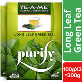 TE-A-ME Purity Long Leaf Green Tea - Pack Of 2 X 100gm, 3.5 Ounce Each, 140 Cups | Increase Metabolic Rate, 100% Natural Ingredients - No Artificial Oils, Aroma Or Flavor