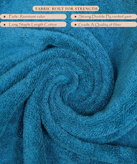 Rangoli Soft Absorbent Durable Towels Earthly Egyption Cotton Plush Luxurious Large Size Bath Towel 1000 Gsm (Turquoise Blue)- Pack Of 2