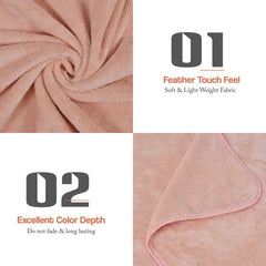 Urbanleaf Premium Microfiber Kids Bath Towels 300 Gsm | Quick Drying Towels For Unisex Kids Cartoon Print Baby Towel (Peach) 250 Tc