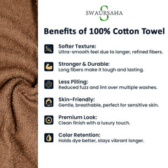 Swaursaha Premium Cotton Bath Towel 600 Gsm | Ultra Soft, Quick Dry, Super Absorbent Towel For Home, Spa, Gym & Travel (Brown)