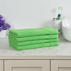Fresh From Loom Luxury Fur Collection Hand Towel 500 Gsm Napkins Cotton High Absorbency Double Stitched Size (Parrot) - Set Of 4