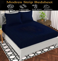 Cotton Double Bedsheet With 2 Pillow Cover - 90 X 90 Inches, Navy Blue | Suitable For All Seasons & Easy To Wash | Bedding Set For Daily Use