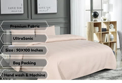 Solid Bedsheet For Double Bed With 2 Pillow Covers | Size - 90 X 100 Inches, Beige | Light Weight, Suitable For All Seasons & Easy To Wash