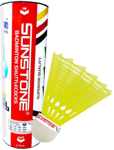 Sunstone N77 Badminton Nylon Shuttlecocks , Ideal For Training Or Practice Purposes | Yellow , Pack Of 6