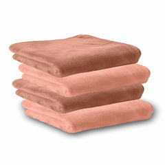 Housse Microfiber Hand Towel 800 Gsm | Premium Quality Towels Ultra Absorbent & Anti-Bacterial For Gym (Warm Beige & Rustic Chestnut) - Pack Of 4