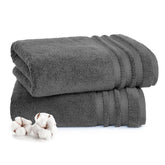 Mytrident Finesse 100% Cotton Bath Towels 1200 Gsm (Charcoal) -2 Piece