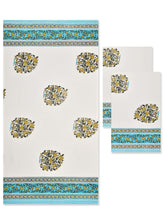 Mafatlal Madhuban Premium Waffle Cotton 1 Bath & 2 Hand Towel 700 Gsm | Hand Printed Quick Dry, Soft & Absorbent Towel (Daisy) - 3 Pcs