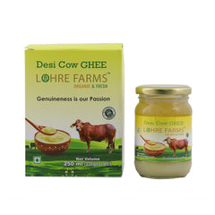 Pure Premium A2 Desi Cow Bilona Ghee By Lohre Farms | Rich In Vitamin A, E, D & K Healthy Pure Desi Ghee Good For Garnish | 500ml (250ml * 2) 16.9 Ounce | Jar Pack