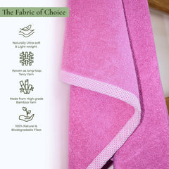Rangoli 100% Bamboo Bath Towels 500 Gsm | Large Size Ultra Soft, Quick-Absorbent & Eco-Friendly Bath Towels - Purple