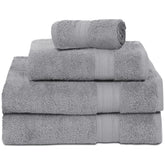 Ambra Linens Highly Absorbent Towel 500 Gsm | 100% Cotton, Soft & Plush, All Seasons Use, Large, Everyday Use, Durable (1hand, 1face, 2bath Towels Set) | Light Grey