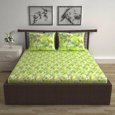 Cotton Double Bedsheet With 2 Pillow Covers - 87 X 100 Inches, Light Green | Smooth & Comfortable For Daily Use - All Weather Coziness & Bedroom Style