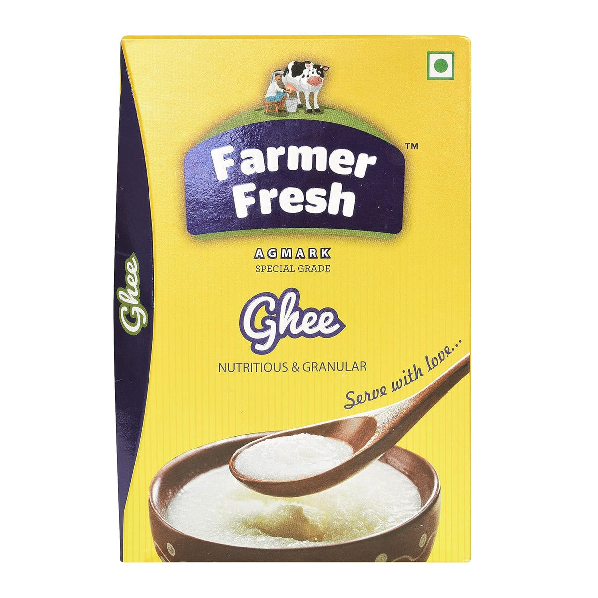Organic Agmark Ghee By Farmer Fresh | Rich Flavor & Authentic Taste Perfect For Cooking, Frying | (1 Litr) 33.8 Ounce | Box Pack