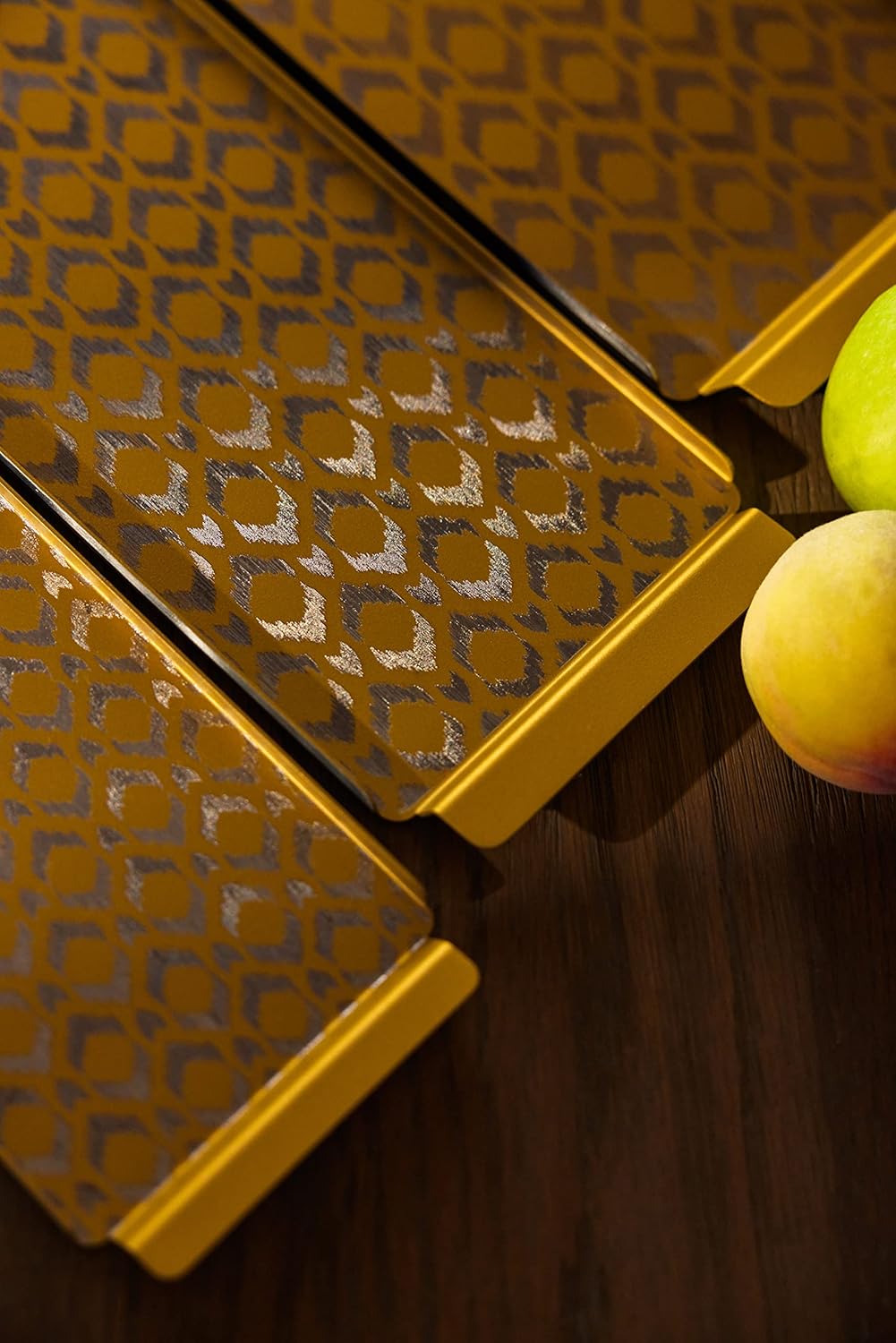 Designer Stainless Steel Tray, Gold - Ikat Series, Large | Multipurpose Serving Platter - Premium Serve Ware, Dinnerware & Tableware Designer Stainless Steel Tray, Gold - Ikat Series, Large | Multipurpose Serving Platter - Premium Serve Ware, Dinnerware & Tableware